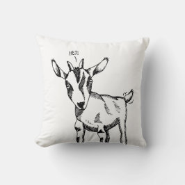 Goat Sketch Sprichwort "Hej!" Kissen