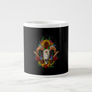 Goat Skull Psychedelic Sunblumen Jumbo-Tasse