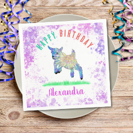 Goat Themed Birthday Party farbenfrohe Farm Tier Serviette
