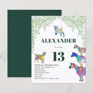Goat Themed Birthday Party Green