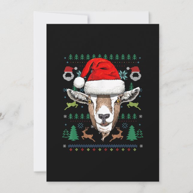 Goat Ugly Christmas Weihnachtsgeschenk Feiertagskarte (Vorderseite)