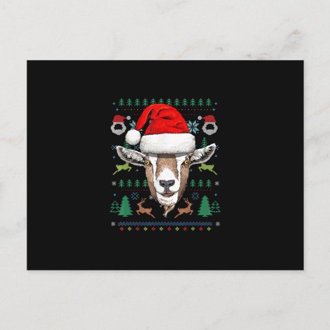 Goat Ugly Christmas Weihnachtsgeschenk Postkarte (Vorderseite)