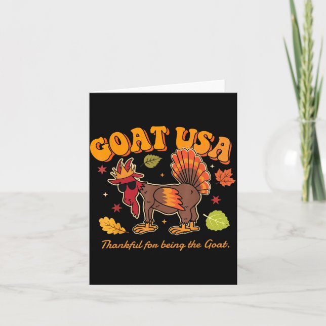 Goat Usa Thankful For Being The Goat Funny Thanksg Karte (Vorderseite)