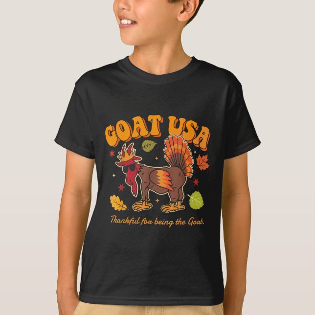 Goat Usa Thankful For Being The Goat Funny Thanksg T-Shirt (Vorderseite)