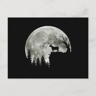 Goat Walking on Mountain Halloween Moon Postkarte