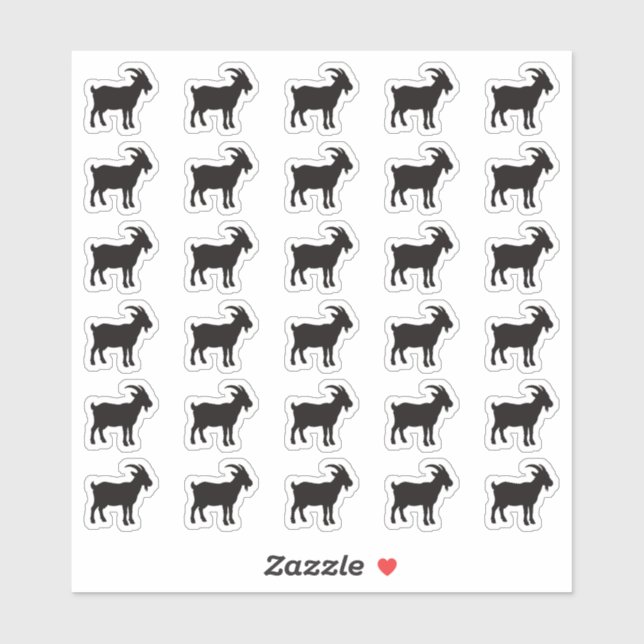 Goat Wedding Place Card Food Meal Menu Choice Aufkleber (Blatt)