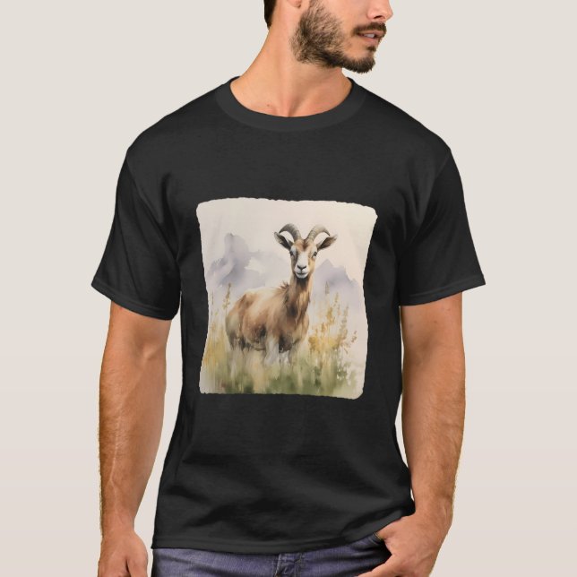 Goat With A Grassland Goat Grazing In Grassland An T-Shirt (Vorderseite)