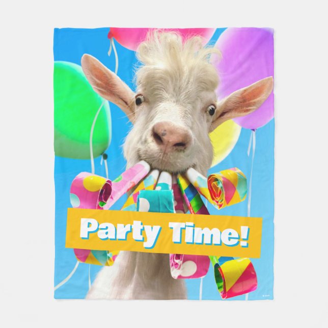 Goat with Party Blowers Fleecedecke (Vorderseite)