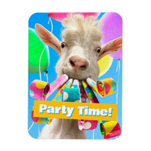 Goat with Party Blowers Magnet (Vertikal)