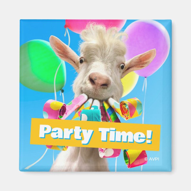 Goat with Party Blowers Magnet (Vorne)