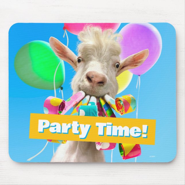 Goat with Party Blowers Mousepad (Vorne)