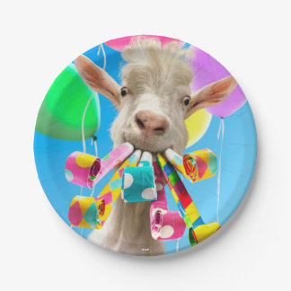 Goat with Party Blowers Pappteller