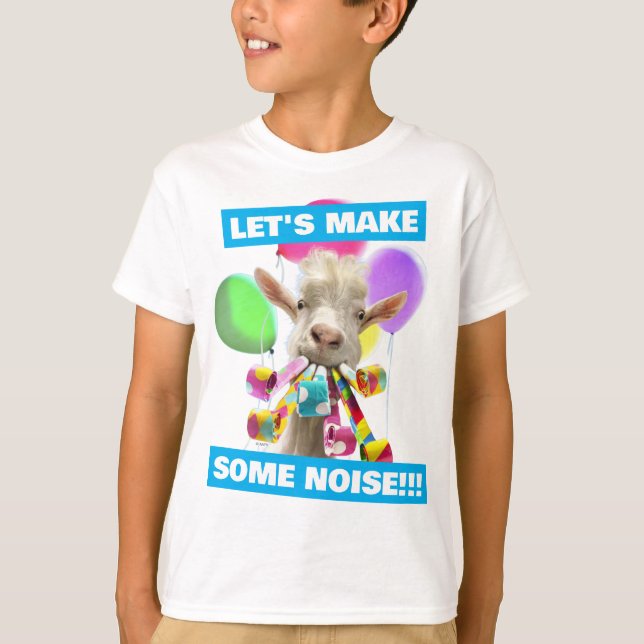 Goat with Party Blowers T-Shirt (Vorderseite)