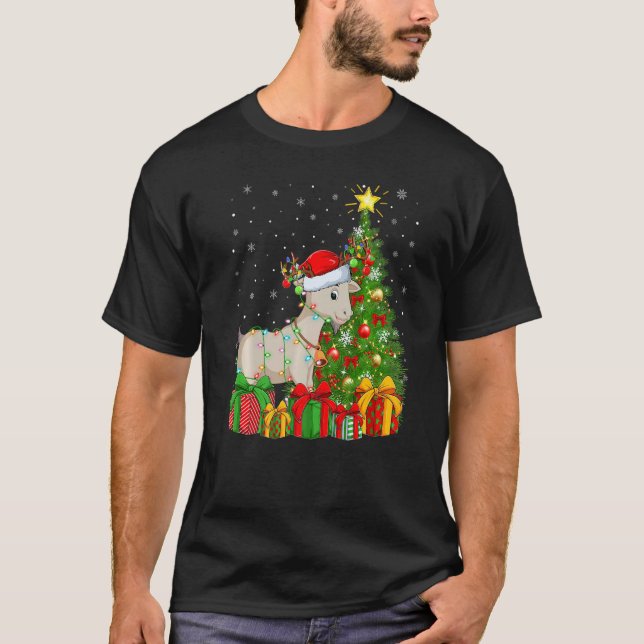 Goat  Xmas Holiday Santa Goat Christmas Tree T-Shirt (Vorderseite)
