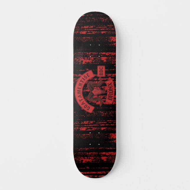 Goatamentise Red Biker Patch Skateboard (Vorderseite)