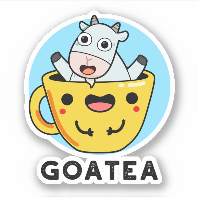 Goatea Funny Goat Tea Pun Aufkleber (Vorderseite)