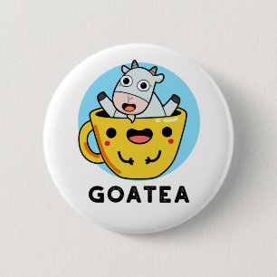 Goatea Funny Goat Tea Pun Button