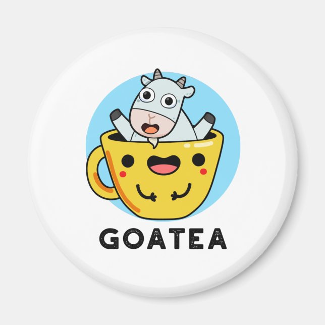 Goatea Funny Goat Tea Pun Magnet (Vorne)