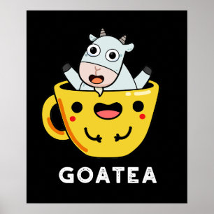 Goatea Funny Goat Tee Pun Dark BG Poster