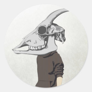 goathead runder aufkleber