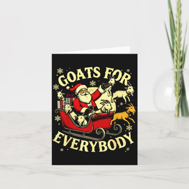 Goats For Everybody Santa Funny Christmas Goat Mom Karte (Vorderseite)