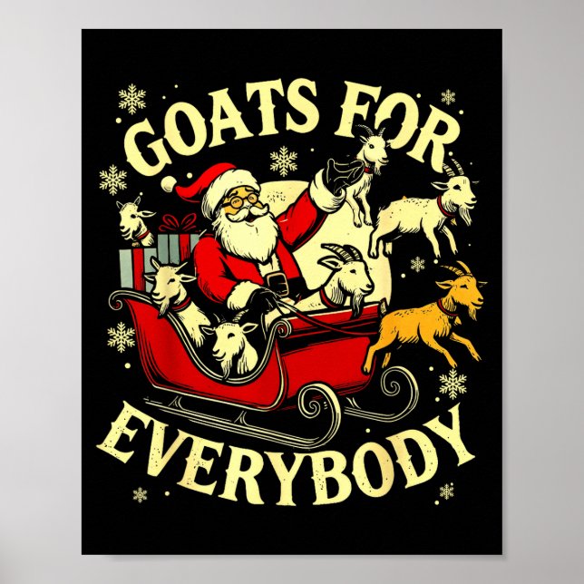Goats For Everybody Santa Funny Christmas Goat Mom Poster (Vorne)