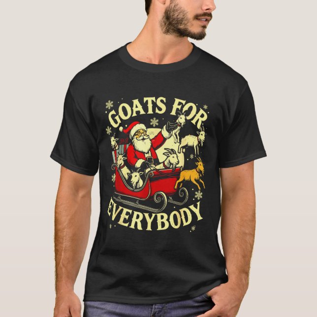 Goats For Everybody Santa Funny Christmas Goat Mom T-Shirt (Vorderseite)