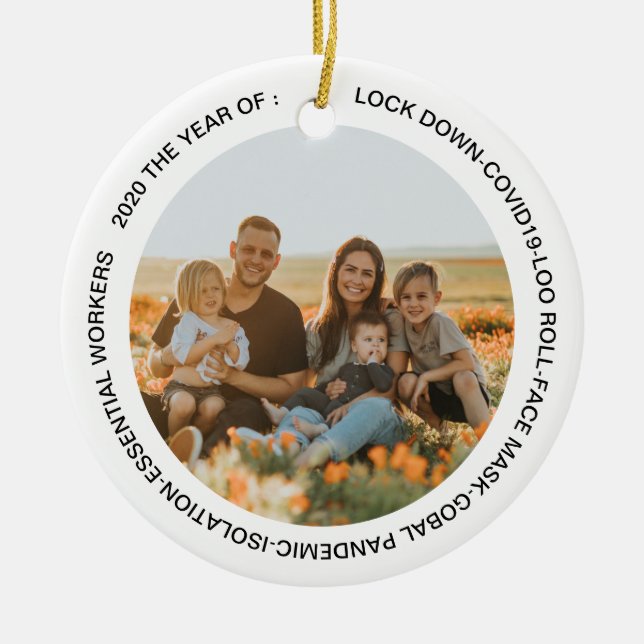 GOBAL LOCKDOWN 2020 FACE MASK ADD FOTO KERAMIK ORNAMENT (Vorne)