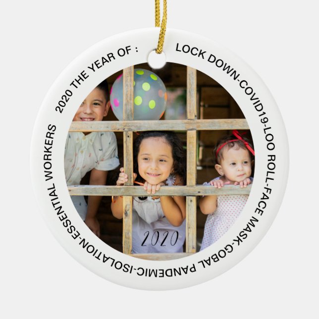 GOBAL LOCKDOWN 2020 FACE MASK KERAMIK ORNAMENT (Vorne)