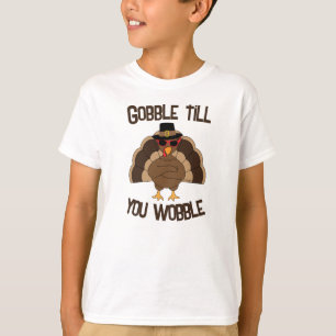 Gobble, bis du coolen Truthahn-Erntedank wackelst T-Shirt