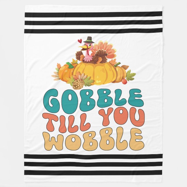 Gobble bis du den türkischen Erntedank trägst Fleecedecke (Vorderseite)