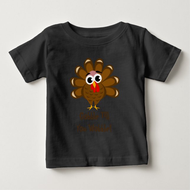Gobble bis du Erntedank witzigen Truthahn wackelst Baby T-shirt (Vorderseite)