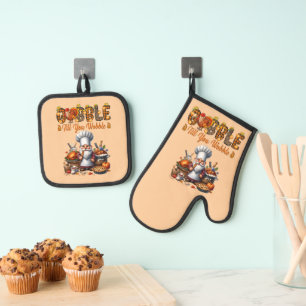 Gobble bis du Ofen-Mitt und Pot-Holder trägst Ofenhandschuh & Topflappen-Set