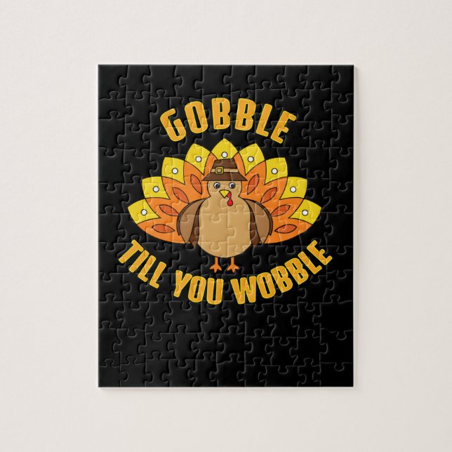 Gobble bis du Wobble Funny Erntedank Puzzle (Vertikal)