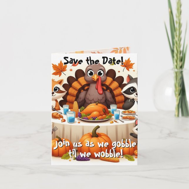 Gobble bis wir Save the Date wackeln Ankündigung (Vorderseite)