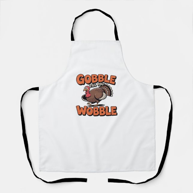 Gobble bis You Wobble - Funny Turkey Cartoon Clas Schürze (Vorderseite)