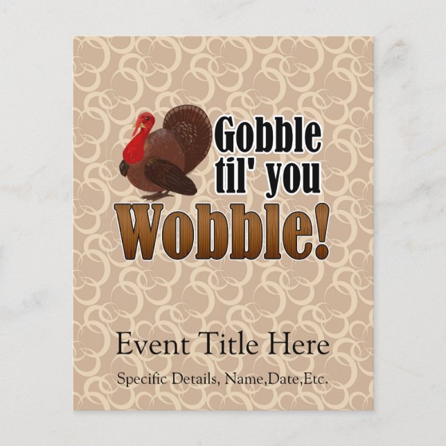Gobble bis you Wobobbying Funny Erntedank Dinner Flyer (Vorne)