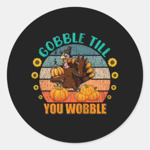 Gobble-Familien-Kinder passende Thanksgiving-Pyjam Runder Aufkleber