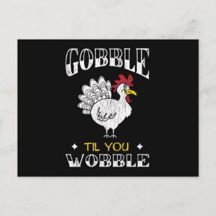 Gobble Family Kids Match Erntedank Geschenk Postkarte