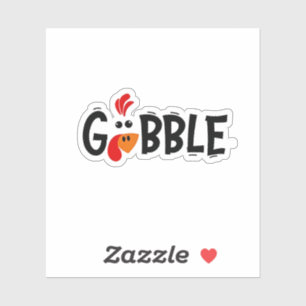 Gobble Funny Erntedank Türkei Fest Aufkleber