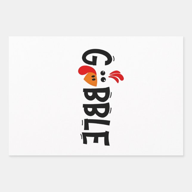 Gobble Funny Erntedank Türkei Fest Geschenkpapier Set (Vorderseite)