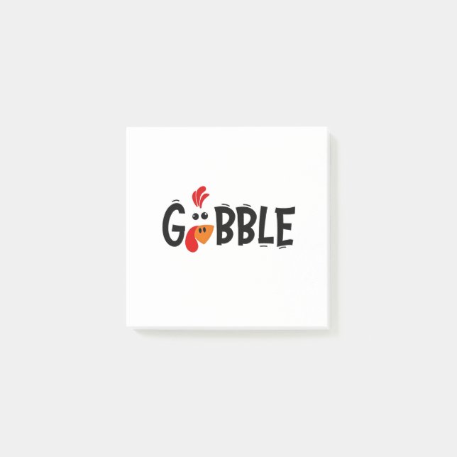 Gobble Funny Erntedank Türkei Fest Post-it Klebezettel (Vorderseite)