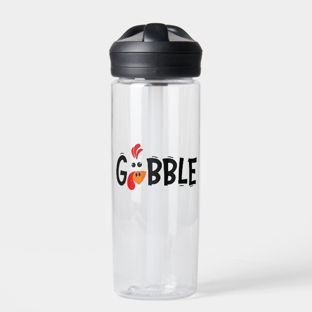 Gobble Funny Erntedank Türkei Fest Trinkflasche (Vorderseite)