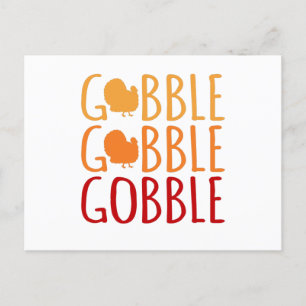 Gobble Funny Turkey Erntedank Familienfrauen Postkarte