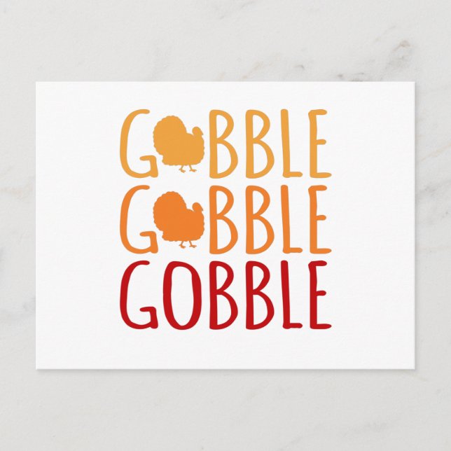 Gobble Funny Turkey Erntedank Familienfrauen Postkarte (Vorderseite)