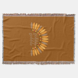 Gobble Gobble Erntedank Brown Decke