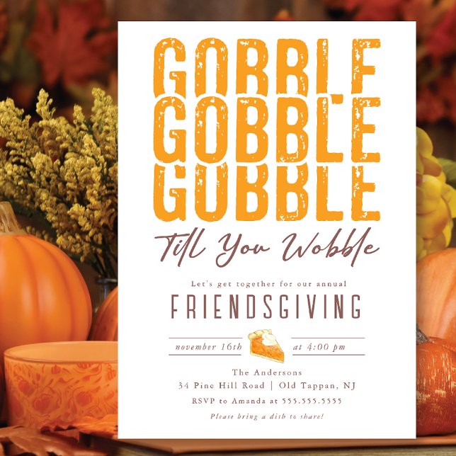 Gobble Gobble Erntedank Friendsgiving Einladung (Von Creator hochgeladen)