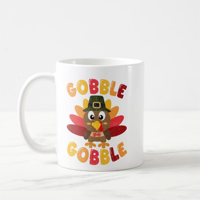 Gobble Gobble Erntedank Kaffeetasse (Links)