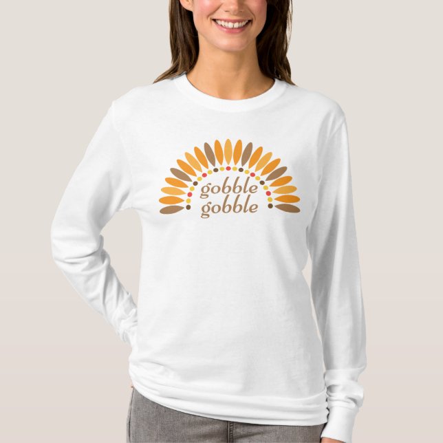 Gobble Gobble Erntedank Long Sleeve T - Shirt (Vorderseite)