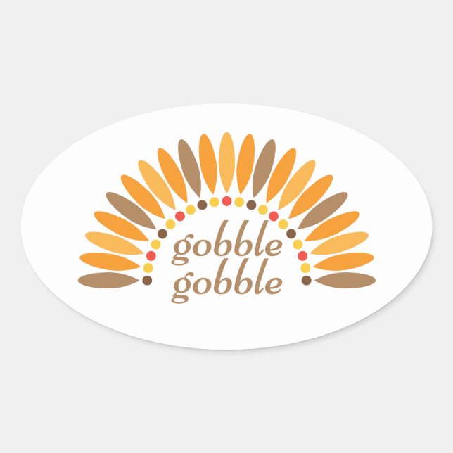 Gobble Gobble Erntedank Ovaler Aufkleber (Vorderseite)